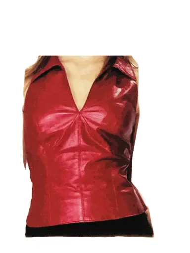 [Art#880] Vintage 90's Cherry Red Leather Jacket